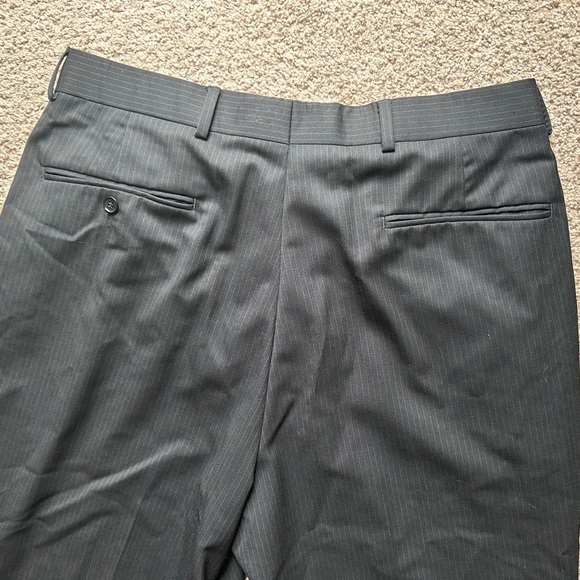 Perry Ellis Black Pinstripe Dress Pants 34x32 Straight fit - Picture 4 of 7